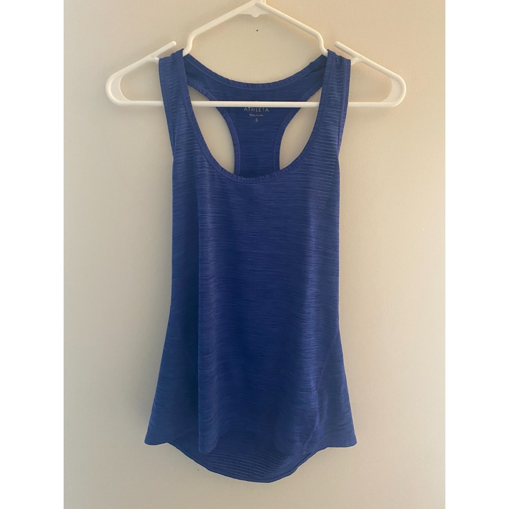 Athleta Womens Racerback Tank Top Blue Space Dye Athletic Workout Shirt S